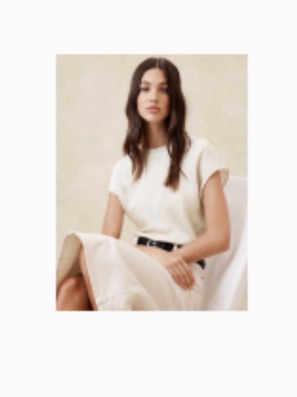 Banana Republic Cream Silk Short Sleeve Blouse